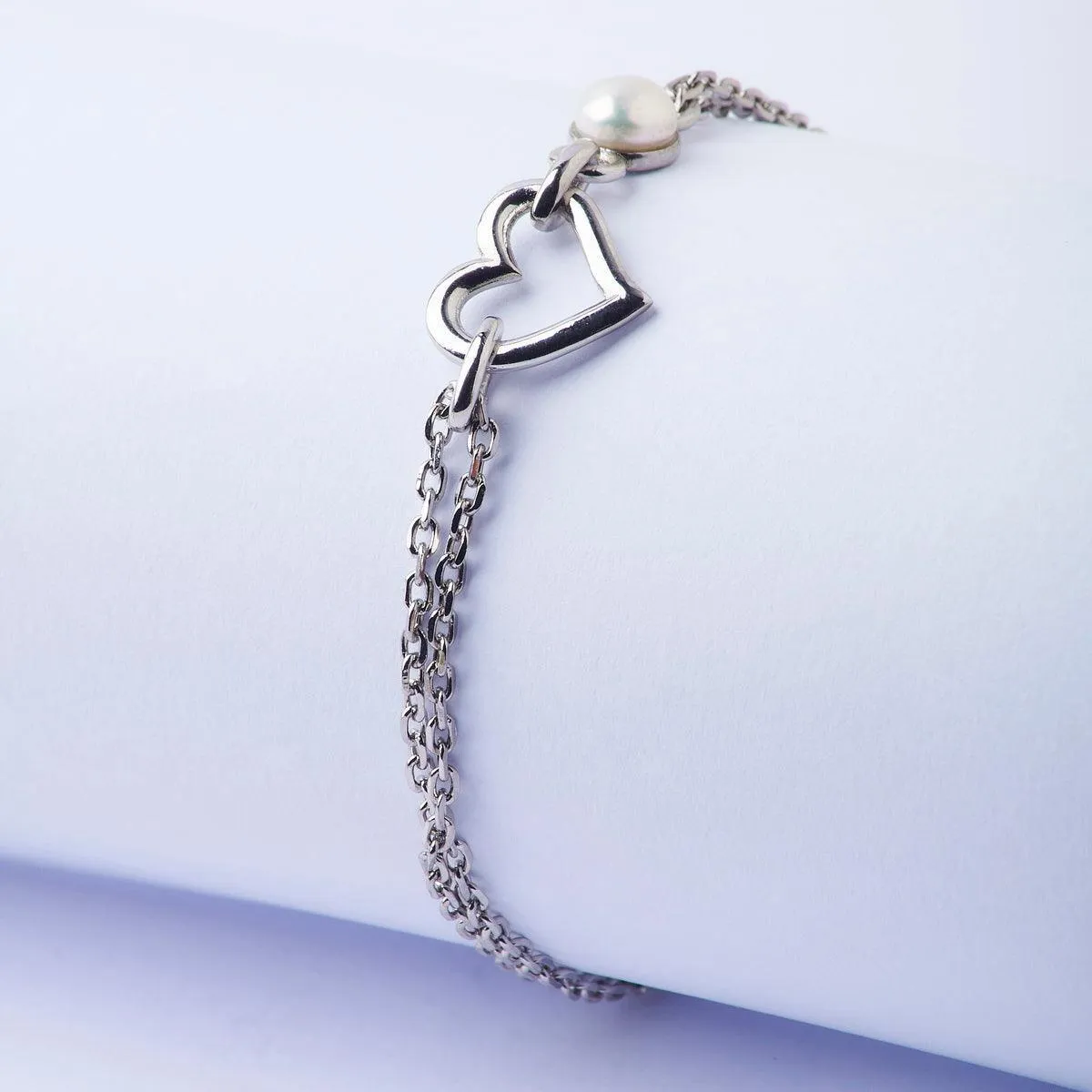 Beautiful Heart Shaped Pearl Bracelet