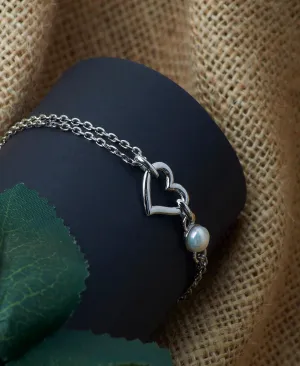 Beautiful Heart Shaped Pearl Bracelet
