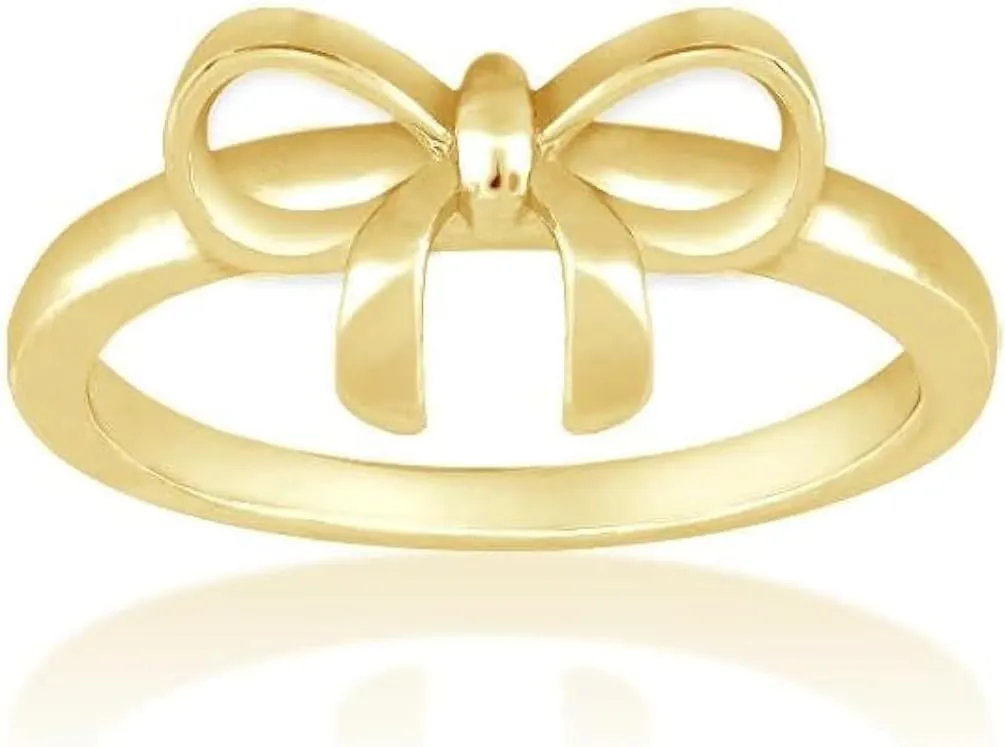Beaux Bijoux Bow Rings Infinity Rings for Women in Sterling Silver or 14k Gold - Fine Bow Jewelry Ribbon Ring - Valentines Day Bow Ring Gift for Her