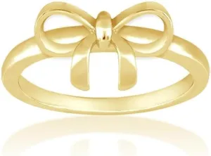 Beaux Bijoux Bow Rings Infinity Rings for Women in Sterling Silver or 14k Gold - Fine Bow Jewelry Ribbon Ring - Valentines Day Bow Ring Gift for Her