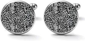 Beige Leopard Print Skyline Shirt Cufflinks for Men Japanese Traditional Chinese Cuff Links Mens Traditional Oriental Cufflinks Chic Cuff Links Executive Groom Father Wedding Gift
