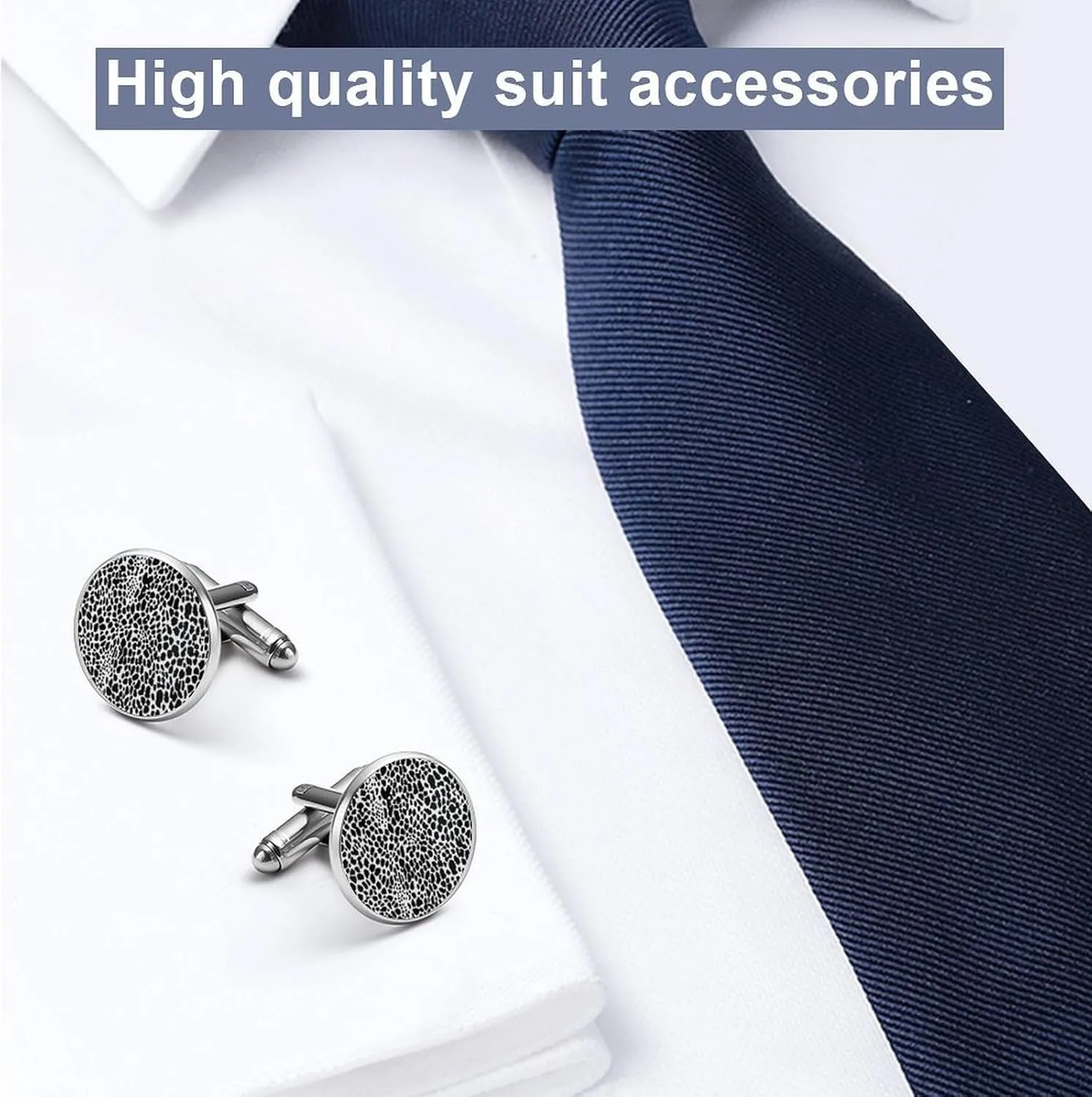 Beige Leopard Print Skyline Shirt Cufflinks for Men Japanese Traditional Chinese Cuff Links Mens Traditional Oriental Cufflinks Chic Cuff Links Executive Groom Father Wedding Gift