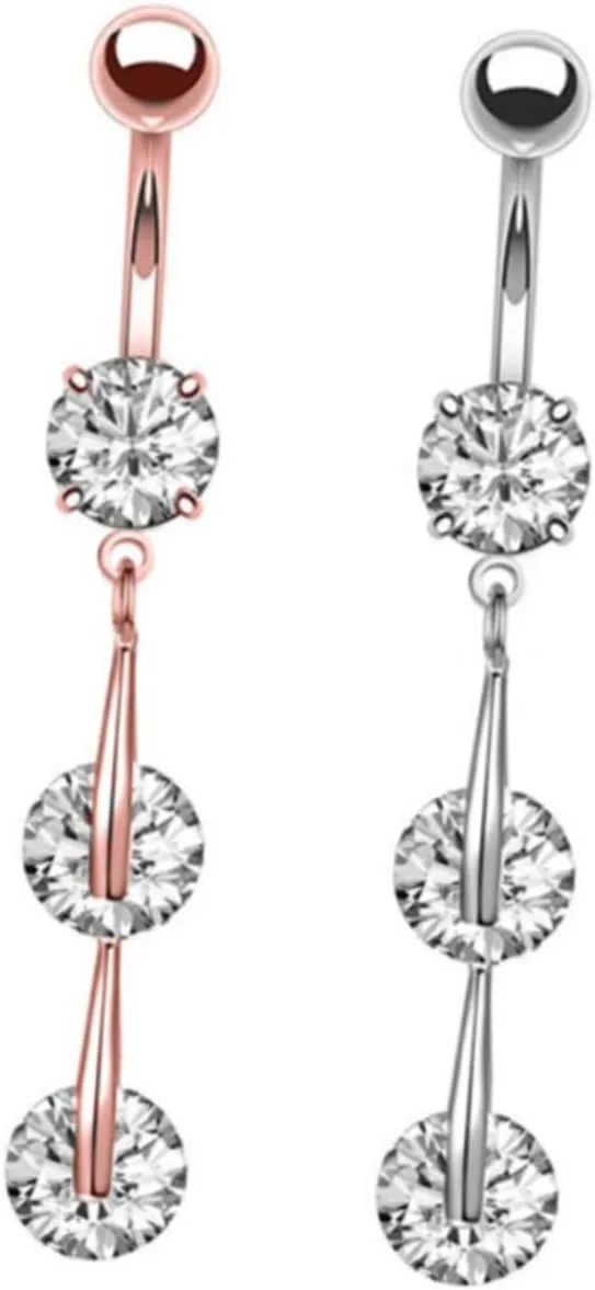 BESPORTBLE Zircon Navel Ring Set Belly Button Jewelry Round Decorative Navel Ring Comfortable and Stylish for Events