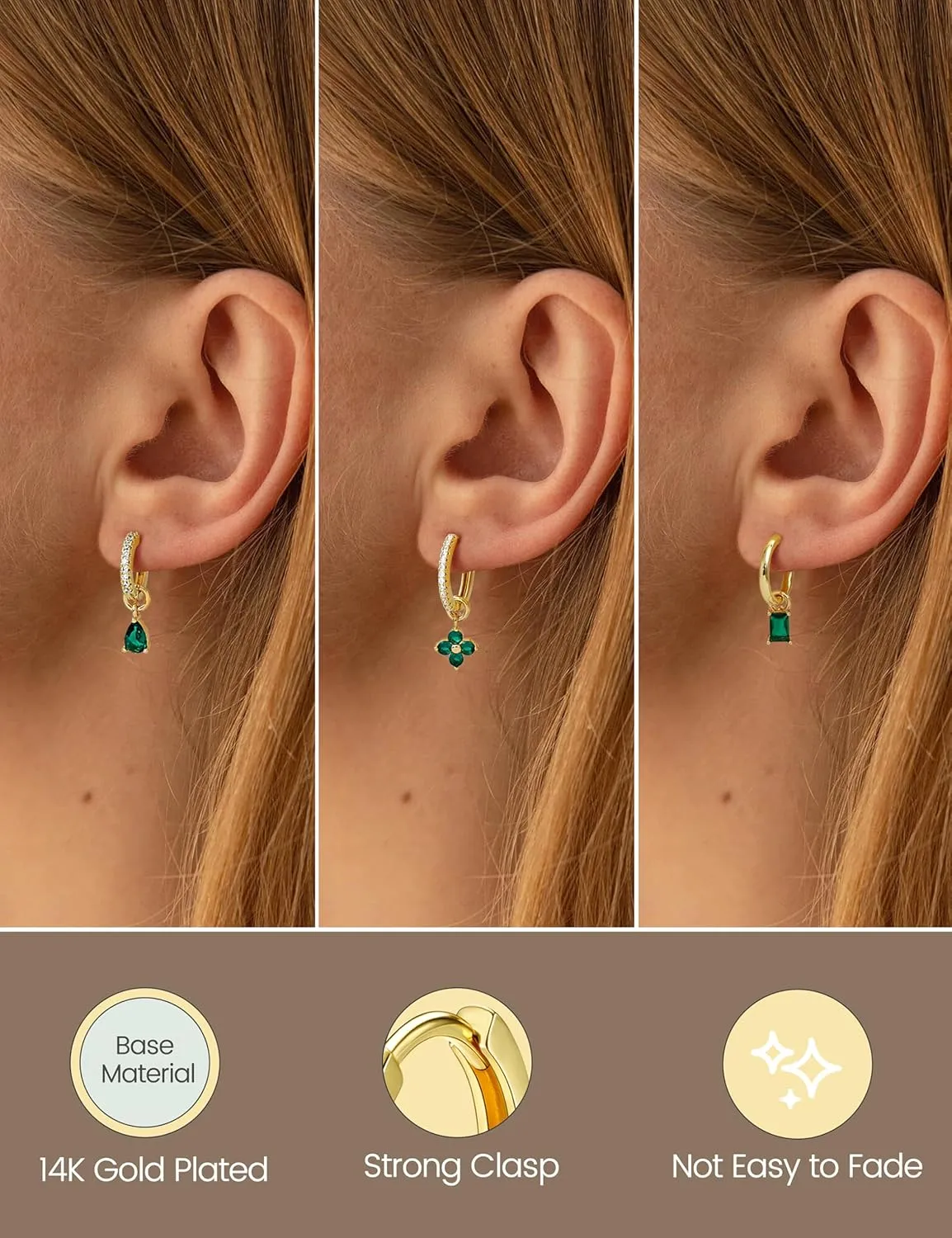 Besteel Small Gold Hoop Earrings for Women  Hypoallergenic 14K Gold Plated Hoops Cartilage Earring Sets for Multiple Piercing Dainty Silver Huggie Stud Earring Stacks with Charm