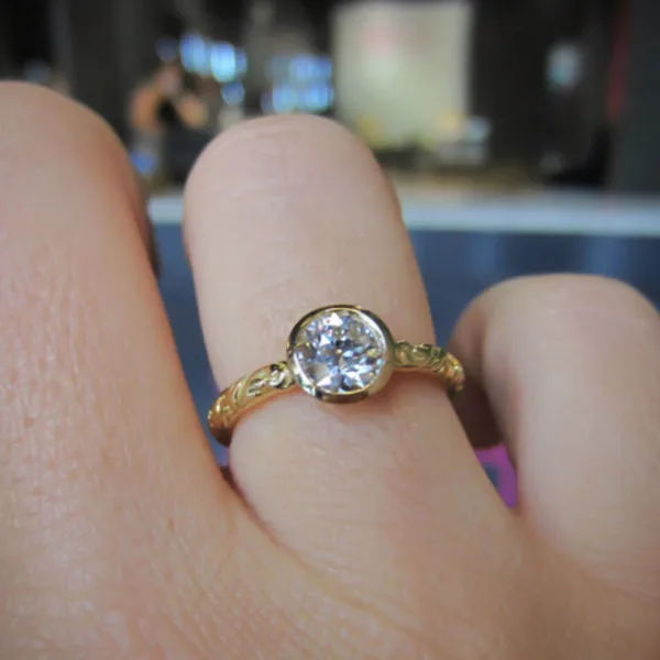 Bezel Engagement Ring, Circular Brilliant 0.74ct - Heirloom by Doyle & Doyle