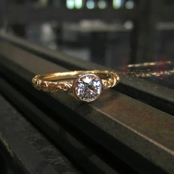 Bezel Engagement Ring, Circular Brilliant 0.74ct - Heirloom by Doyle & Doyle