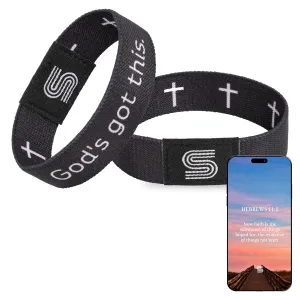 Bible Verse Bracelets Fathers Day Gift For Dad, Daily Scripture Tap Phone Wristbands For Women, Men, Teens, Kids, Christian Religious Gifts For Prayer, Jesus Faith Bracelets (God's got this)