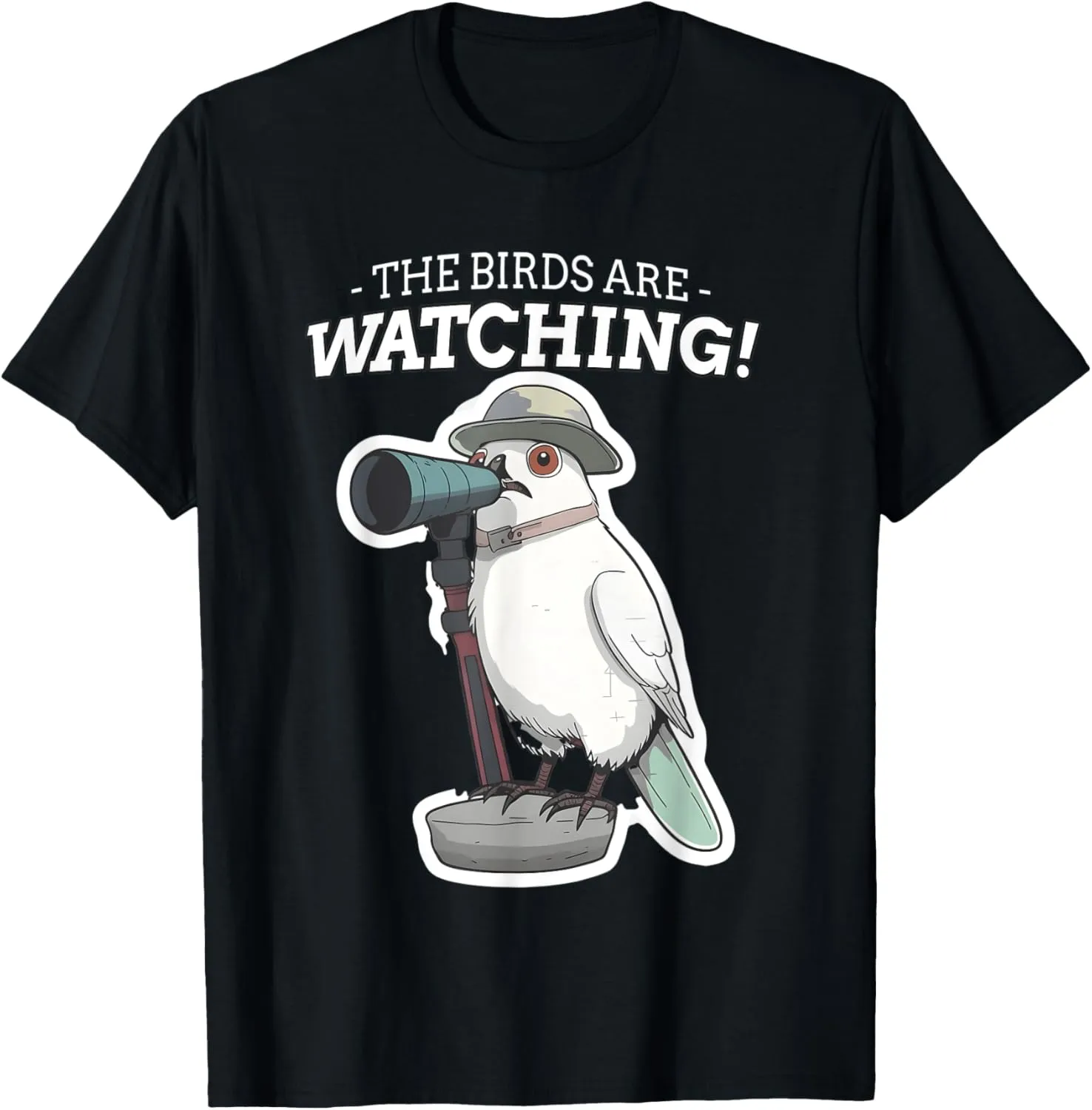 Bird with Telescope Watching T-Shirt