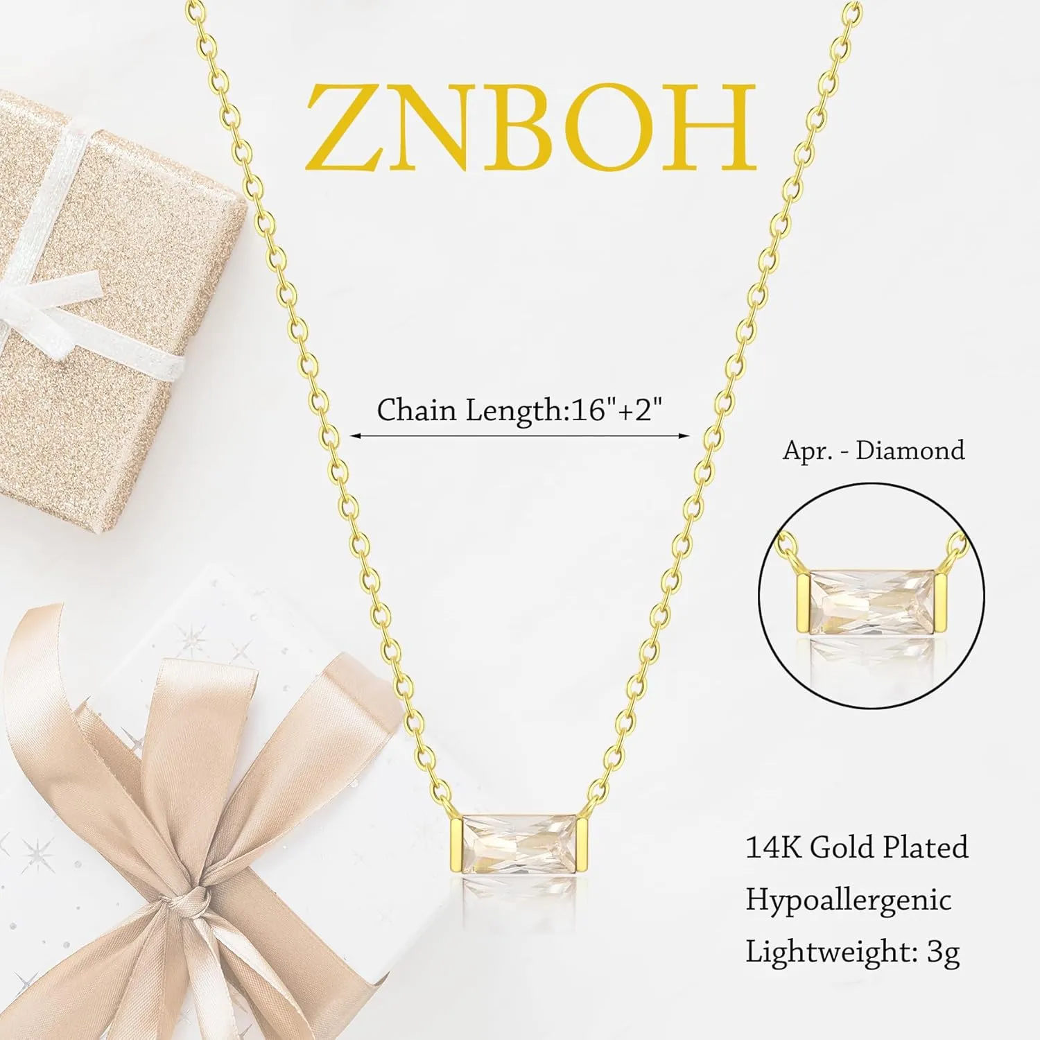 Birthstone Necklace for Women Dainty Trendy 14K Gold Plated Emerald Couple Necklaces Simple Green Diamond Pendant Choker Blue Cute Cubic Zirconia Jewelry for Women Mothers Birthday Gifts