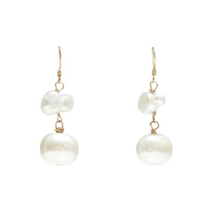 BITTERSWEET DESIGNS - PEARL DOUBLE DROP EARRINGS