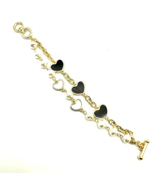Black & White Heart Bracelet