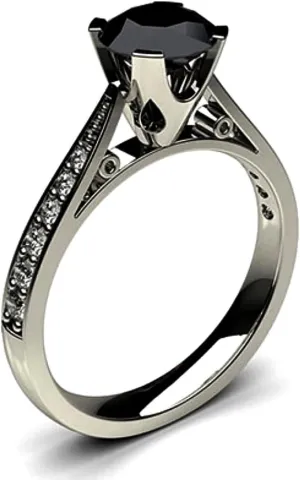 Black Diamond Ring 0.5 Carat to 2 Carat Black Diamond Solitaire Engagement Black Diamond Ring With White Diamond Accents black white diamond wedding band women