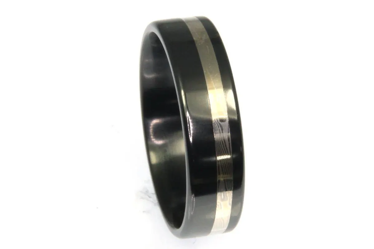 Black Zirconium with Sterling Silver Inlay