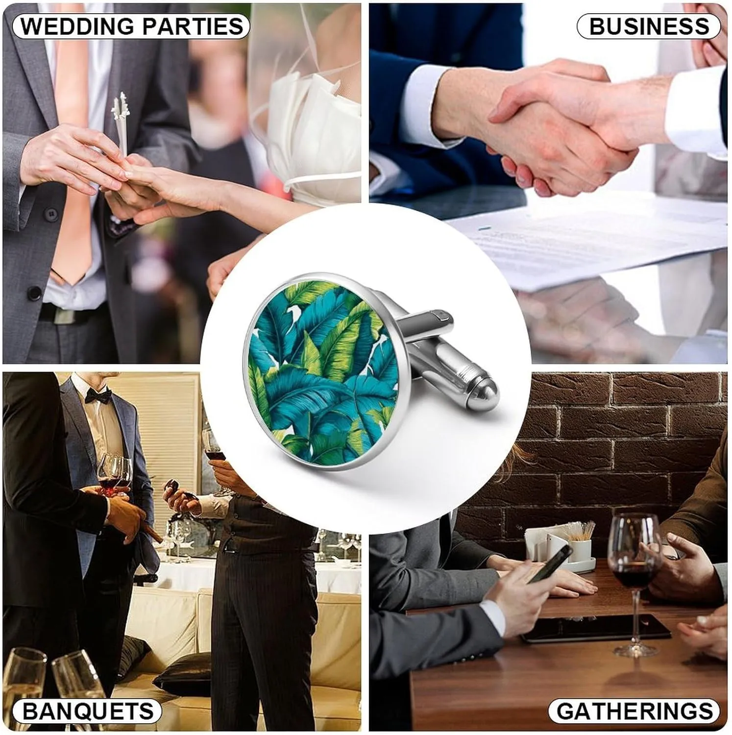 Blue Chinoiserie Bird Cuff Links Mens Asian Chinese Japanese Shirt Mens Cufflinks Chinese Style Cufflinks For Men Luxury Tuxedo Shirt Cuff Links Set Men's Jewelry