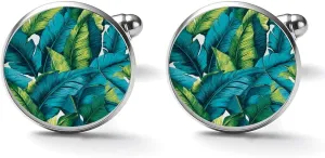 Blue Chinoiserie Bird Cuff Links Mens Asian Chinese Japanese Shirt Mens Cufflinks Chinese Style Cufflinks For Men Luxury Tuxedo Shirt Cuff Links Set Men's Jewelry