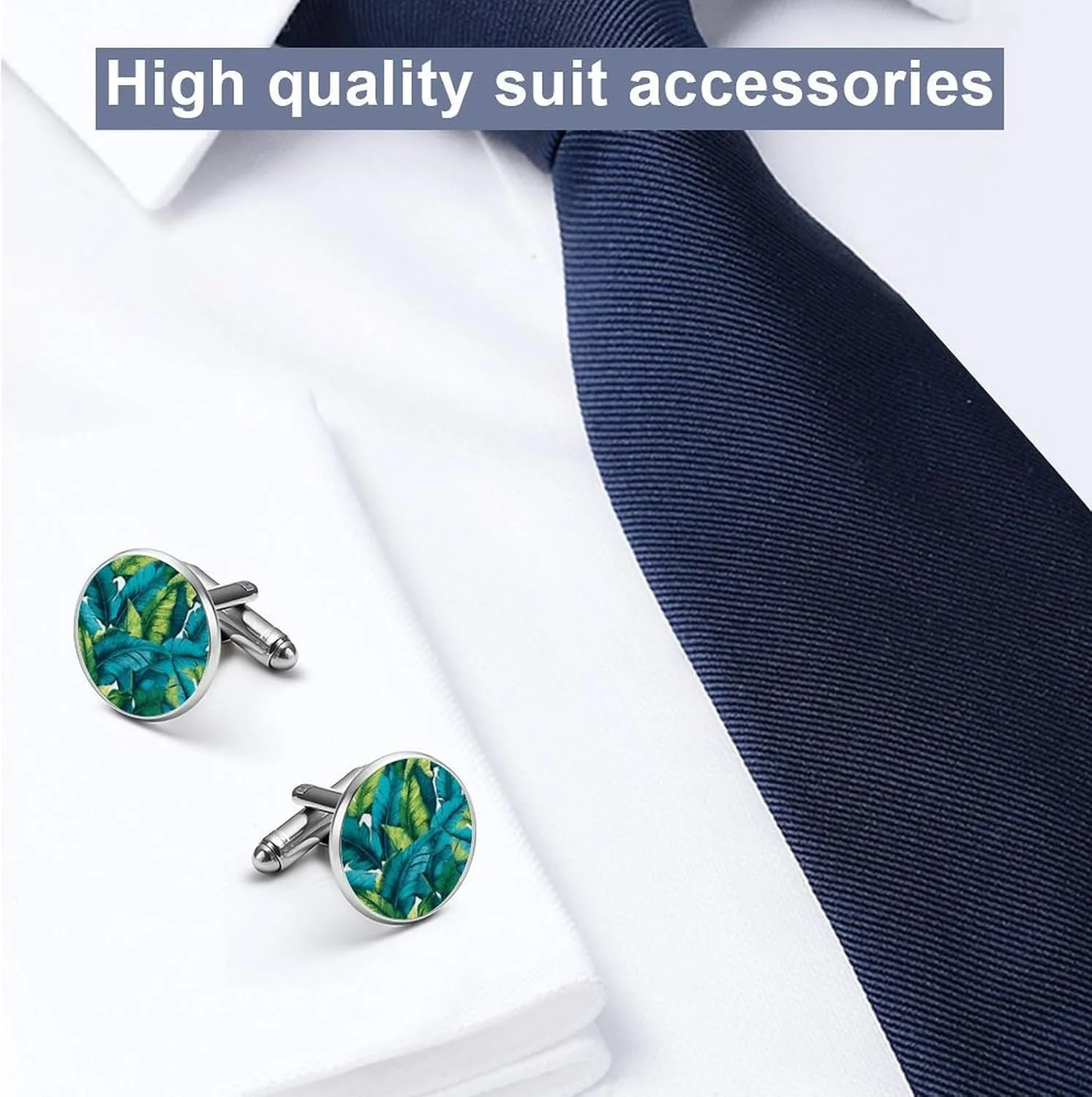 Blue Chinoiserie Bird Cuff Links Mens Asian Chinese Japanese Shirt Mens Cufflinks Chinese Style Cufflinks For Men Luxury Tuxedo Shirt Cuff Links Set Men's Jewelry