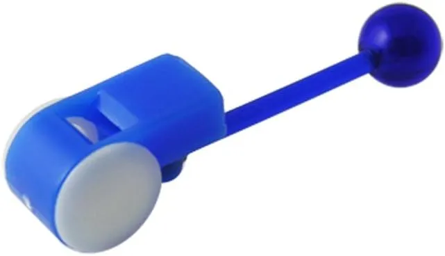 Blue UV Whistle with 14 Gauge Bio Flexible Tongue Barbell Jewelry