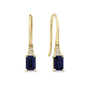 Bluebird™ Sapphire & 0.88ct TW Diamond Earrings in 9ct Yellow Gold