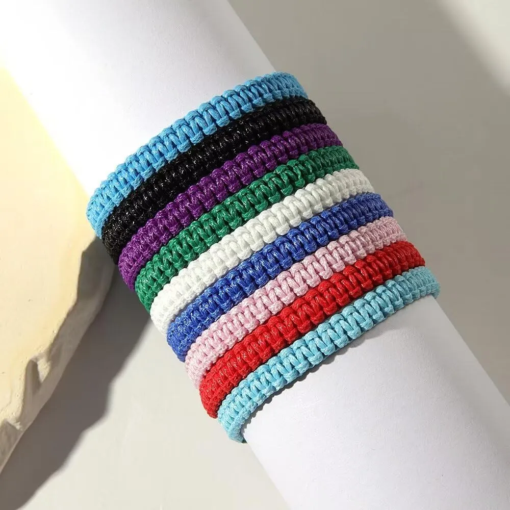 Boho Surfer Bracelets Handmade Knitted String Rope Braided Adjustable Summer Friendship Yoga Kabbalah Protection Lucky Friendship Bracelets For Couple Women Men Waterproof Beach Jewelry