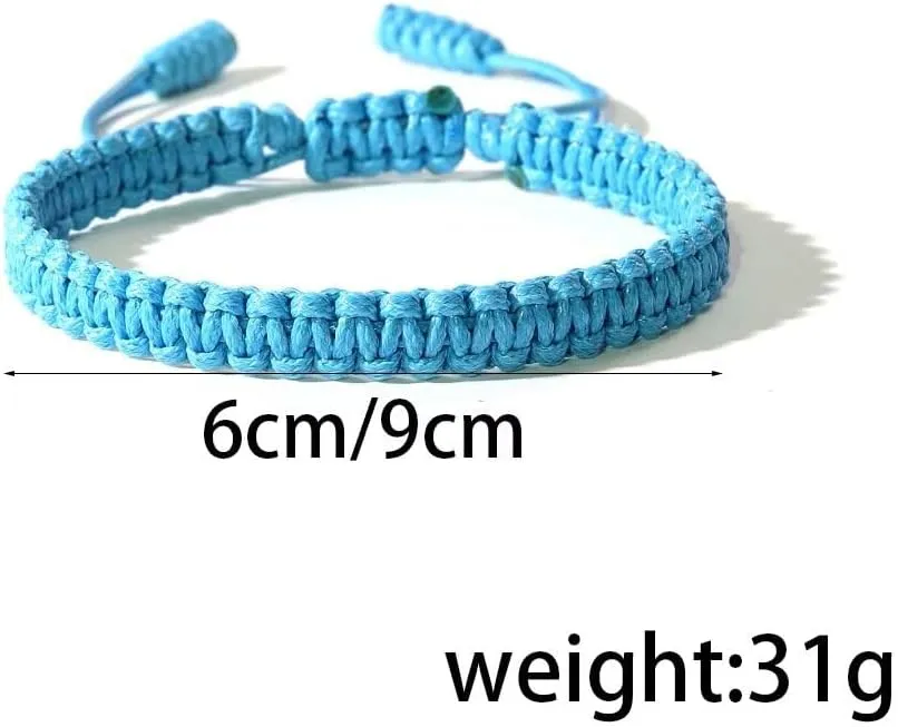 Boho Surfer Bracelets Handmade Knitted String Rope Braided Adjustable Summer Friendship Yoga Kabbalah Protection Lucky Friendship Bracelets For Couple Women Men Waterproof Beach Jewelry