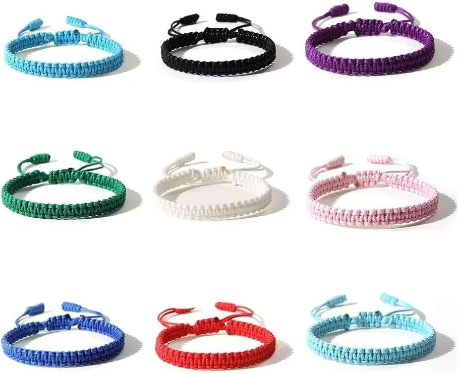 Boho Surfer Bracelets Handmade Knitted String Rope Braided Adjustable Summer Friendship Yoga Kabbalah Protection Lucky Friendship Bracelets For Couple Women Men Waterproof Beach Jewelry