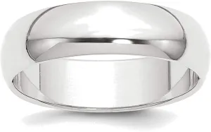 Bonyak Jewelry Platinum 6mm Half Round Wedding Band Size 12 Graceful