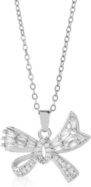 Bow Necklace Rhinestone Bow Charm Necklace Teen Girl Gifts Trendy Stuff Fans Dress Costume Concert Outfits Decor
