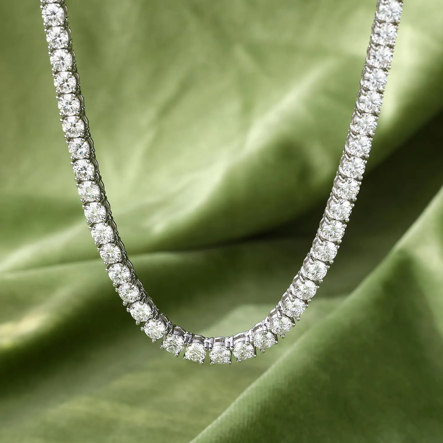 BREN Tennis Necklace - 3mm 4mm 5mm Iced Out Diamond Tennis Chain 5A Cubic Zirconia Necklace - 18K/White Gold Plated Flat Tennis Necklace for Women and Men Size 16"-22"