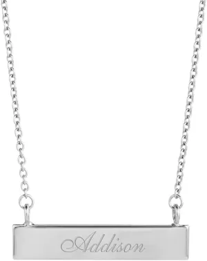 Brook & York Custom Name Bar Necklace - Personalized with your Name (16 inch chain w/ 2" extender) - Gifts for Mom