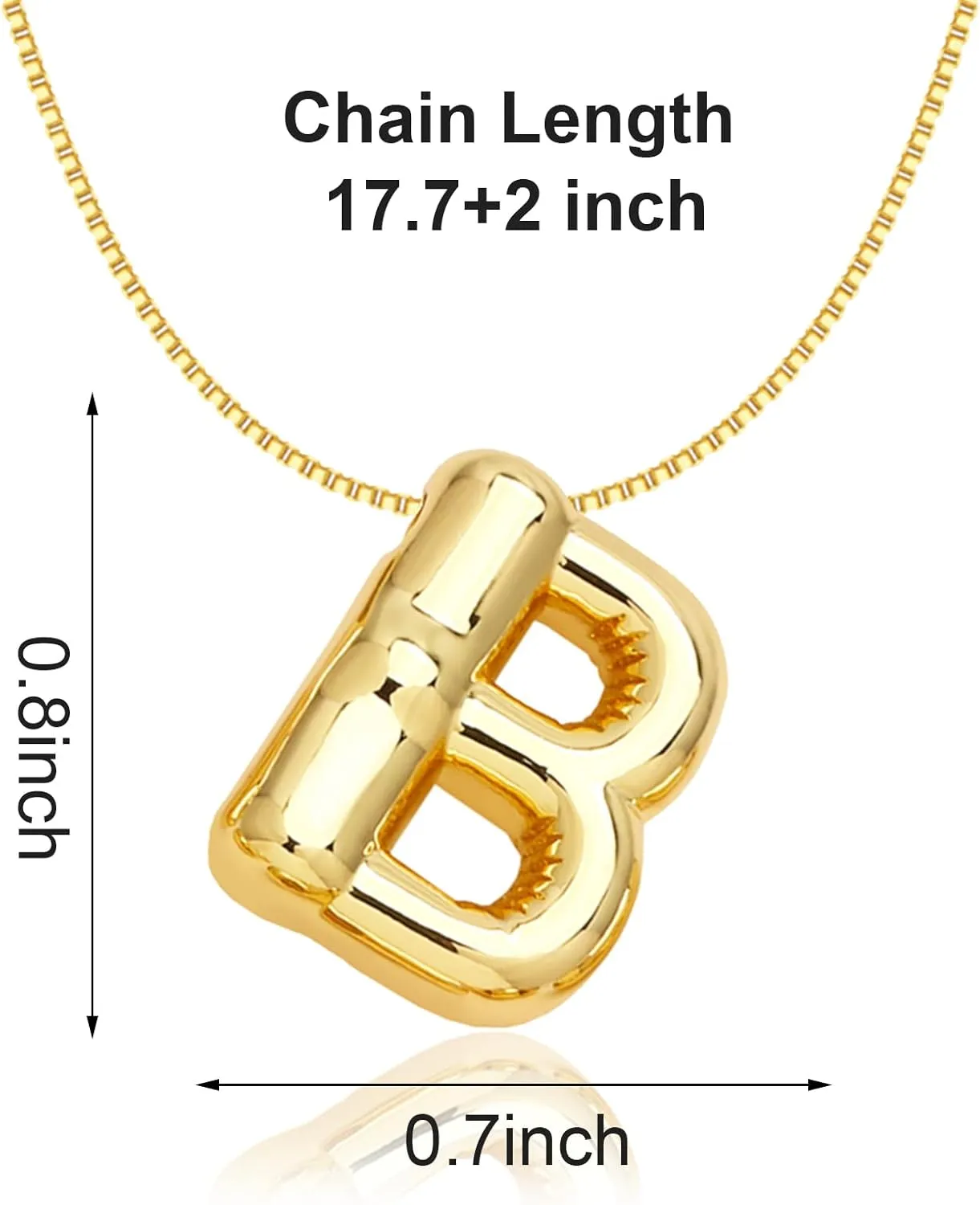 Bubble Letter Necklace Gold for Women, 18k Gold Plated Dainty Bubble Balloon Initial Necklace Puffy Name Initial Alphabet Pendant Charm Necklaces for Teen Girls Gift