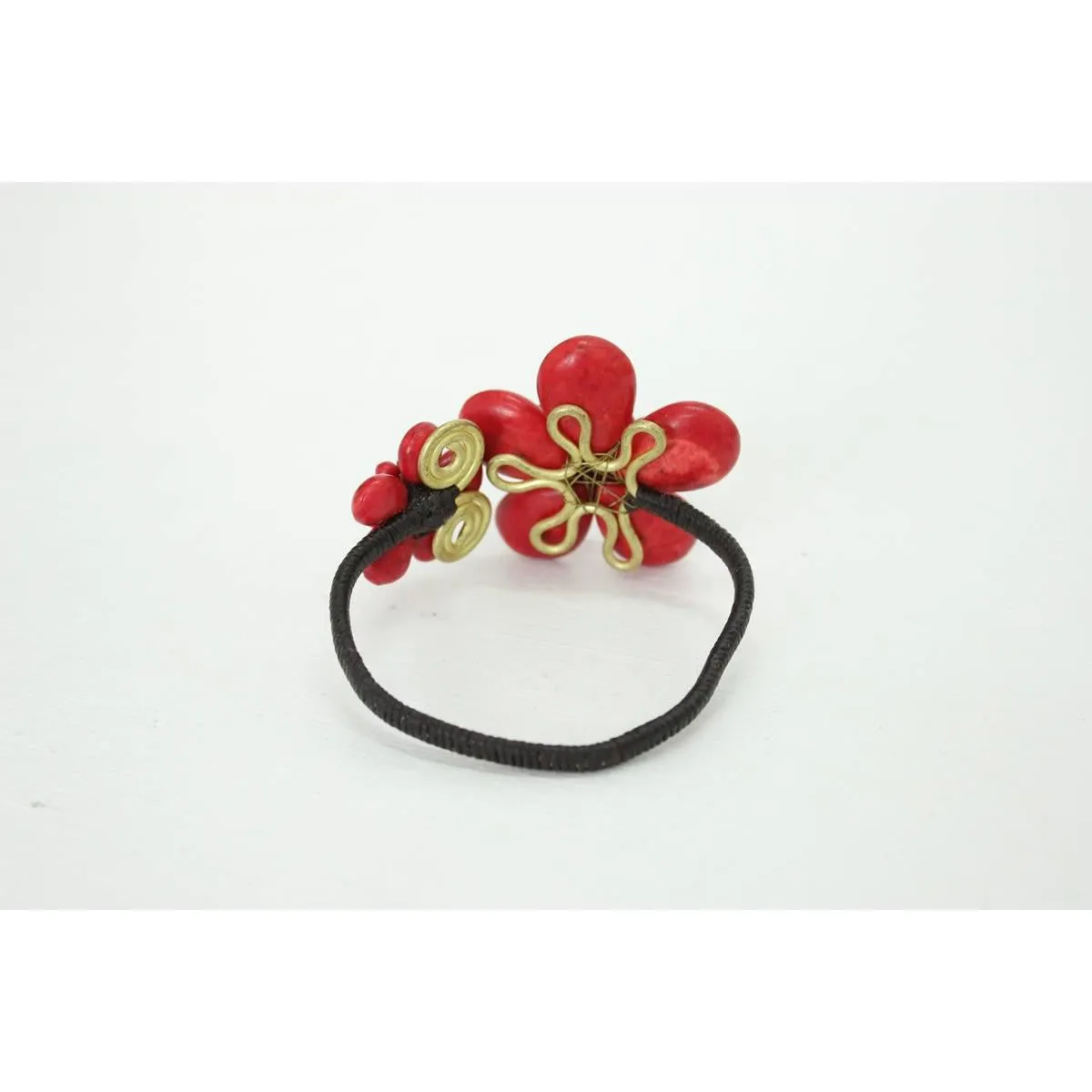 BUNDLE: 3 Piece Red Flower Cuff Bracelets