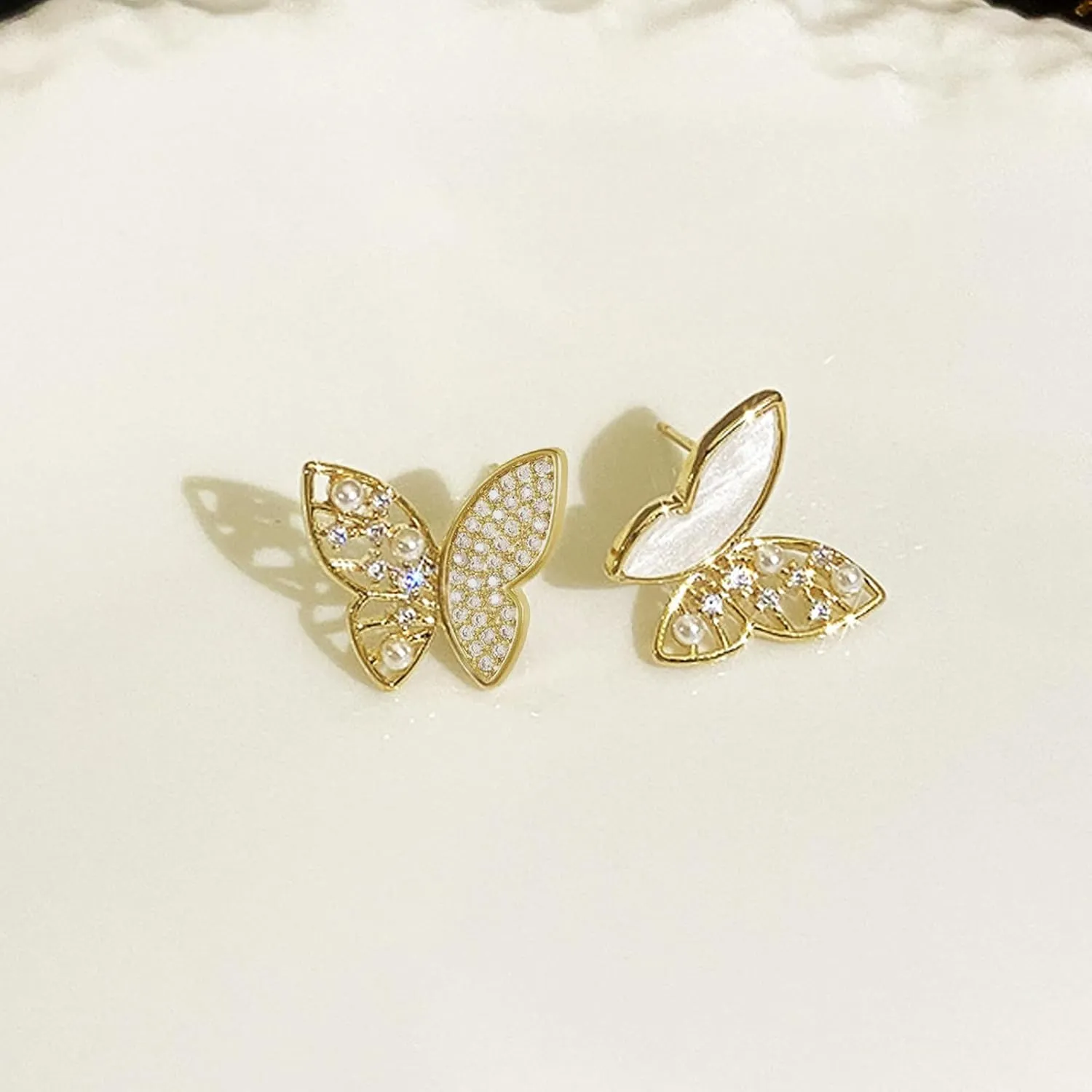 Butterfly Earrings for Women Long Tassels Drop Earrings Butterfly Statement Earrings Purple Rhinestones Crystals Butterfly Earrings Jewelry Gift