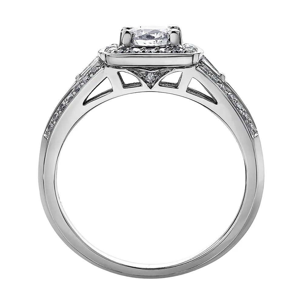 Canadian Diamond Engagement Ring with Cushion Halo