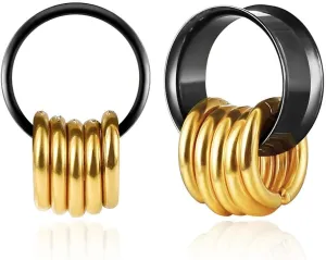 Casvort 2 PCS Hypoallergenic 0G-1" Chic Bead Dangle Ear Tunnels Plugs 316 Surgical Stainless Steel Fashionable Ear Gauges Earrings Expander Women Piercing Body Jewelry