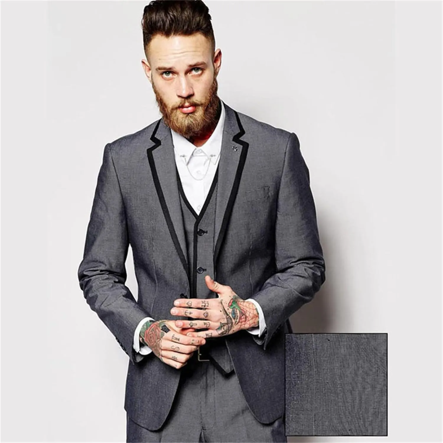 Chain Lapel Pin Collar Bar Tassel Brooch Classic Ball Head Brass Shirt Collar Bar Tie Pins for Men Wedding Business