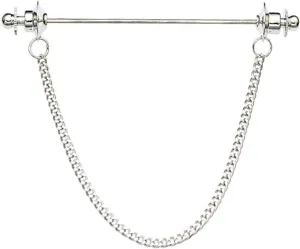 Chain Lapel Pin Collar Bar Tassel Brooch Classic Ball Head Brass Shirt Collar Bar Tie Pins for Men Wedding Business