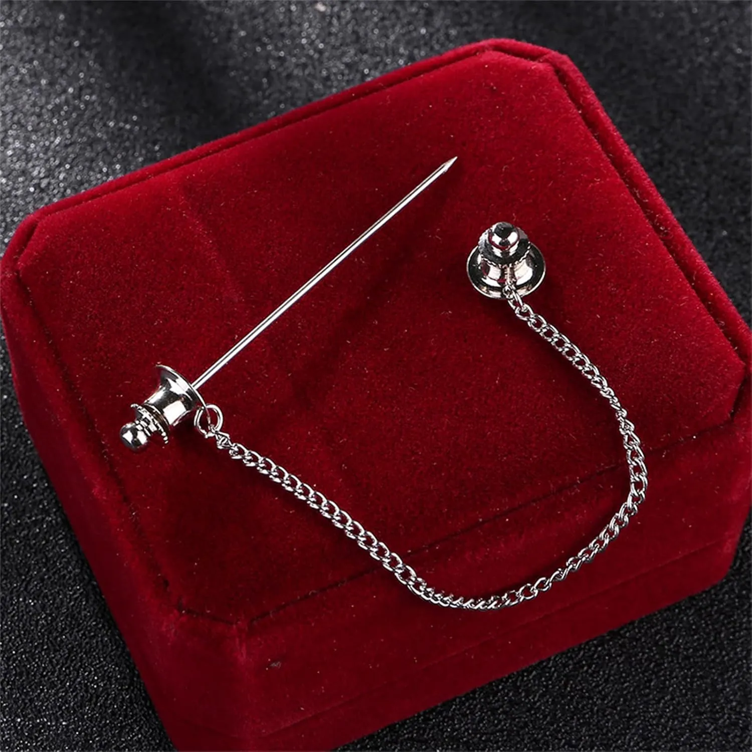 Chain Lapel Pin Collar Bar Tassel Brooch Classic Ball Head Brass Shirt Collar Bar Tie Pins for Men Wedding Business