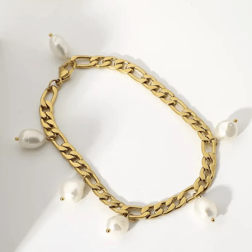 Charlie Pearl Charm Bracelet