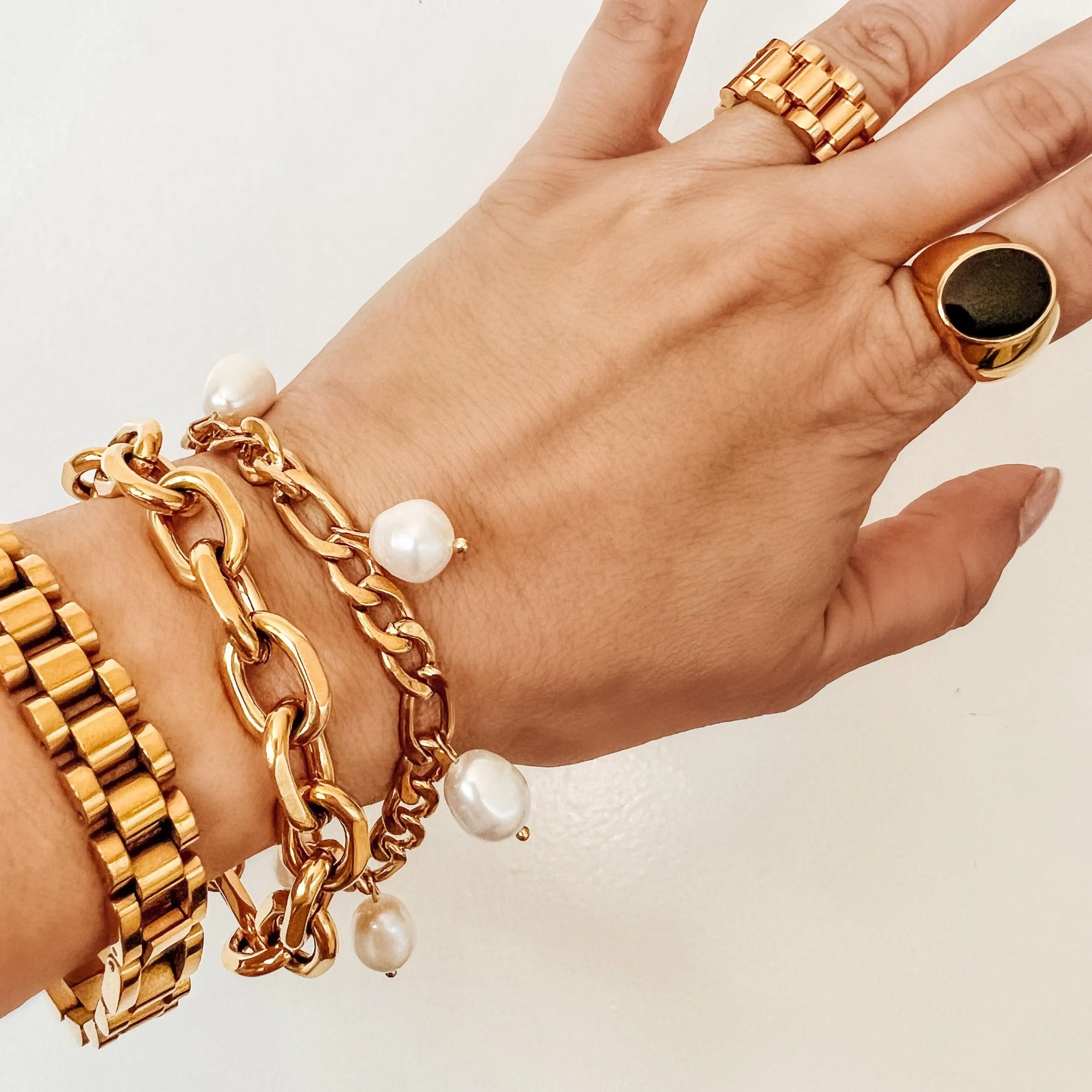 Charlie Pearl Charm Bracelet