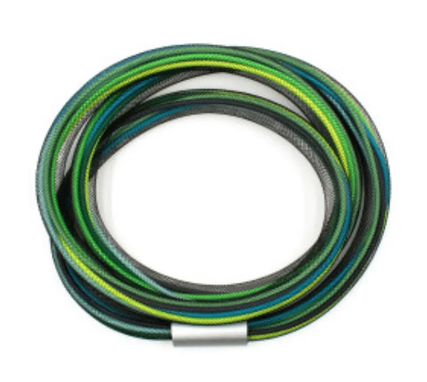 Christina Brampti Enclosed in Mesh Rubber w/ Aluminum Tube Necklace 2249