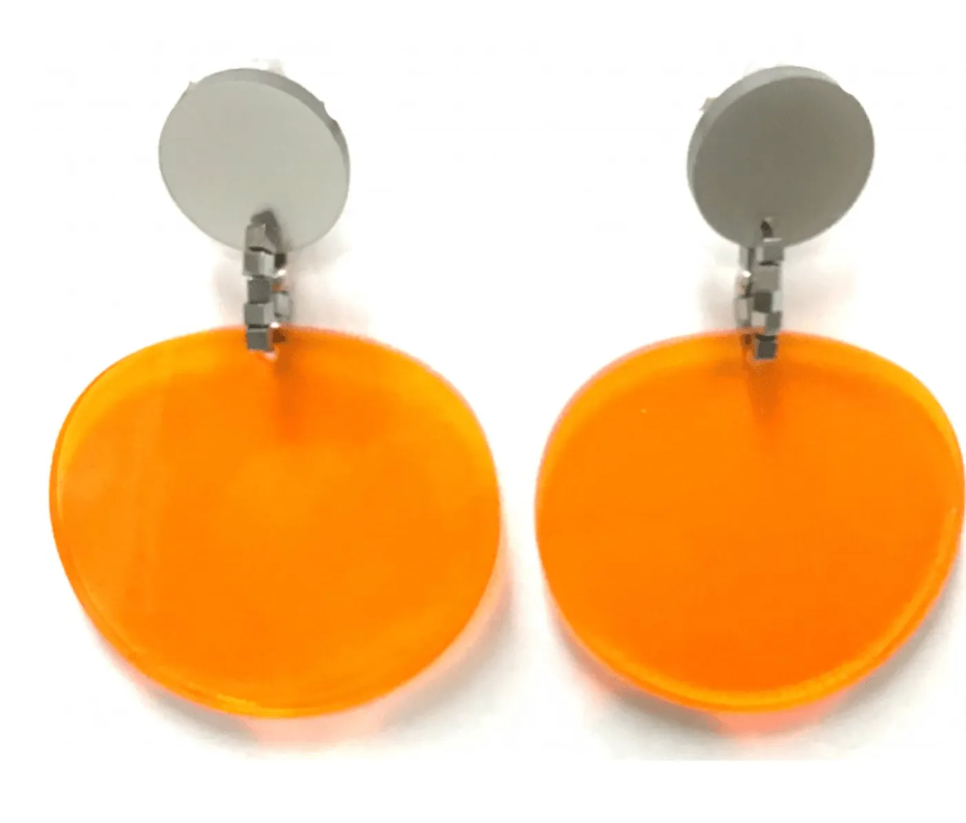 Christina Brampti Transparant Orannge Disc Earrings 1444