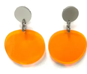 Christina Brampti Transparant Orannge Disc Earrings 1444