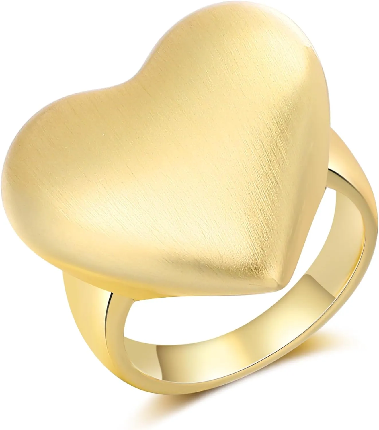 Chunky Gold Rings for Women, 14K Gold Plated Statement Band Ring Hypoallergenic Jewelry for Her
