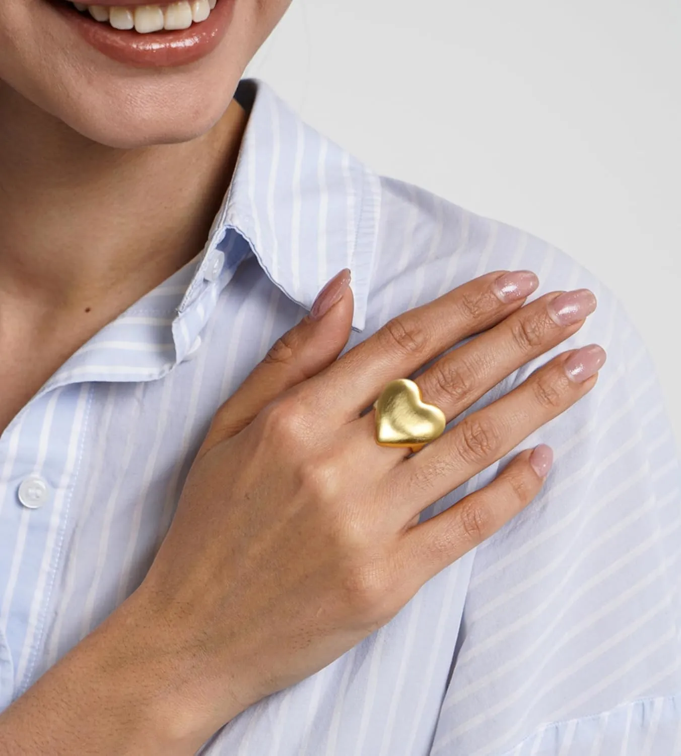 Chunky Gold Rings for Women, 14K Gold Plated Statement Band Ring Hypoallergenic Jewelry for Her
