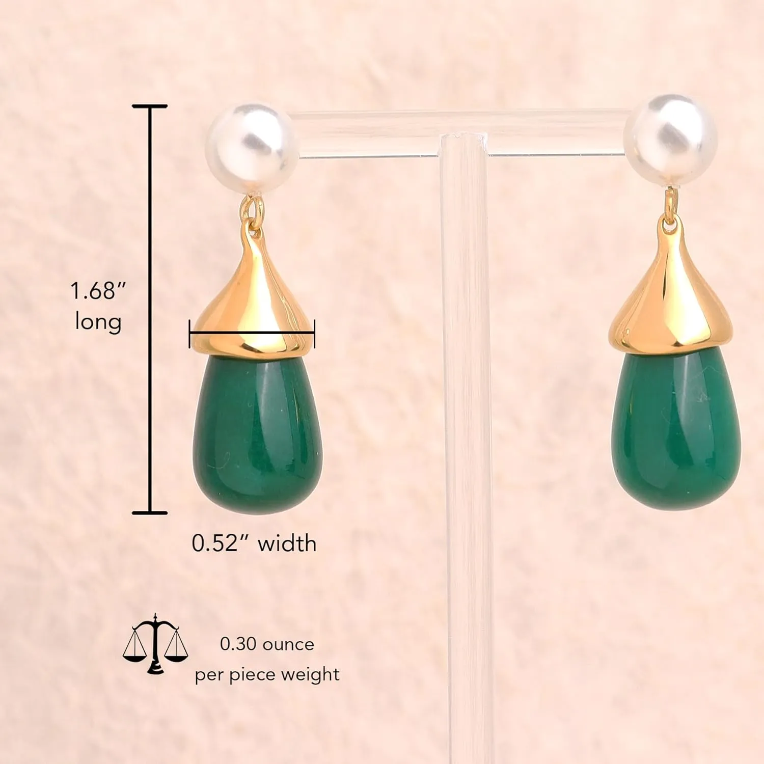 Chunky Pearl Gold Silver Emerald Blue Water Quartz Black Waterdrop Natural Gemstone Drop Earrings for Women, Vintage Statement Teardrop Stone Pearl Earing Prom Jewelry Gift