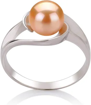 Clare Pink 6-7mm AAA Quality Freshwater 925 Sterling Silver Cultured Pearl Ring For Women