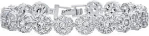 Classic Bridal Art Deco Style CZ Genuine Gemstones Halo Circle Circlet Rosette Solitaire Pendant Earring Bracelets AAA Cubic Zirconia for Women Silver