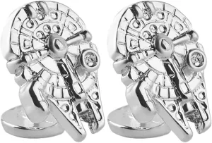 Classic Sci - Fi Cufflinks Spacecraft Millennium Falcon Metal Cuff Links Men Wedding Accessories Business Jewelry, As Pic, CHIMAIKA-2406-TH2385