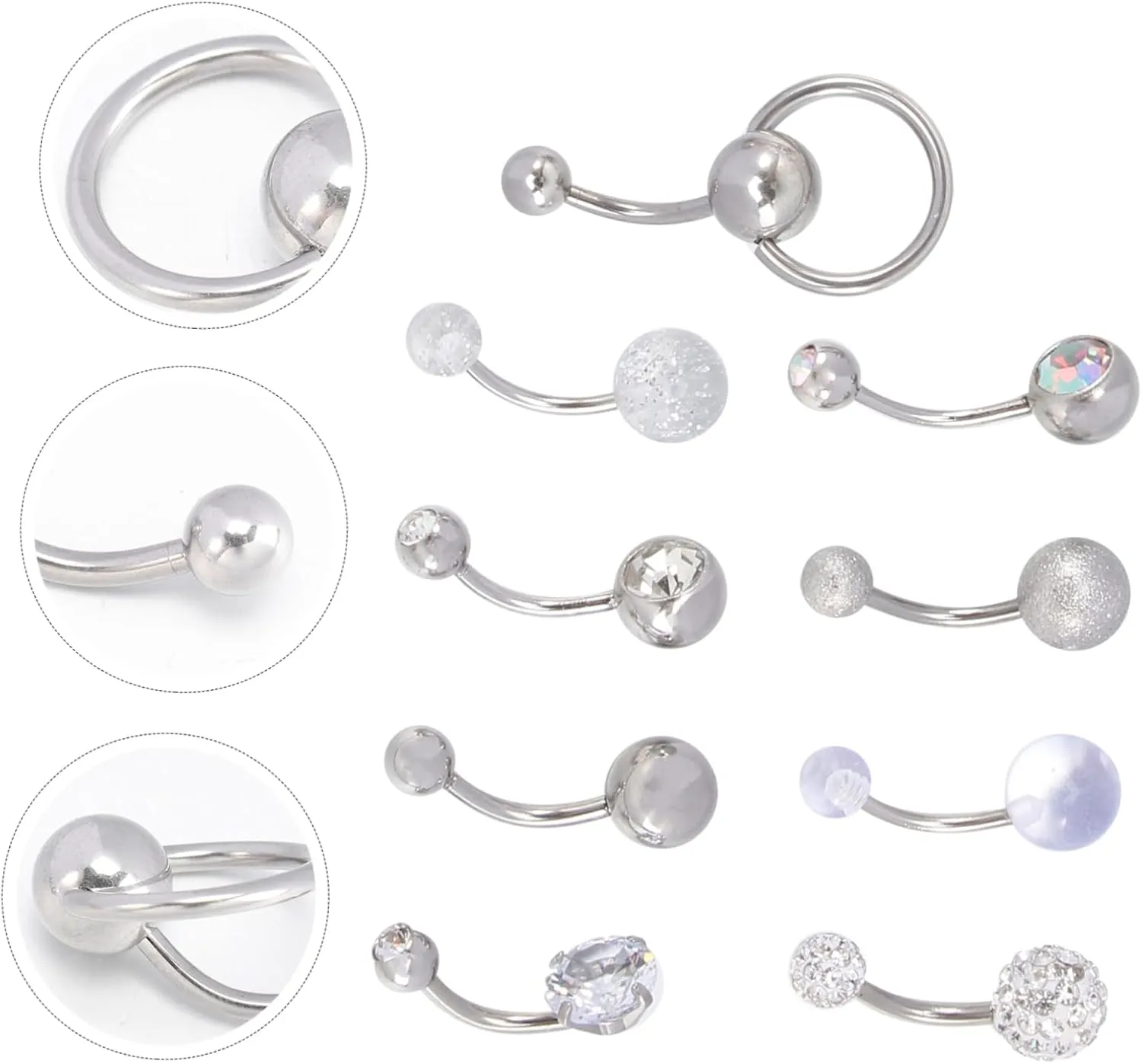 CLISPEED Navel Nail Bellybutton Cute Belly Button Hoop Belly Button Metal Navel Rings Belly Decoration Belly