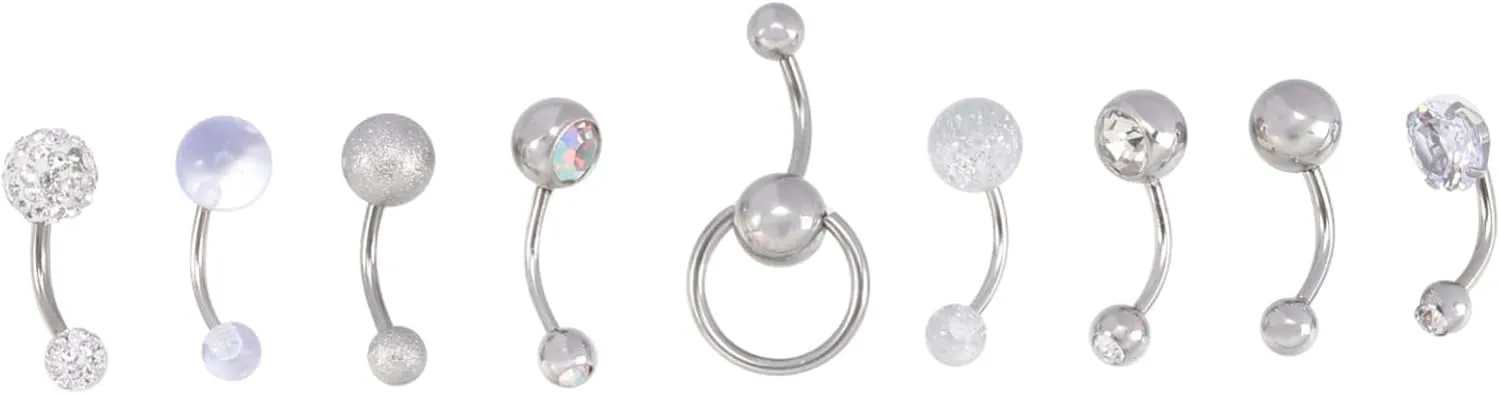 CLISPEED Navel Nail Bellybutton Cute Belly Button Hoop Belly Button Metal Navel Rings Belly Decoration Belly